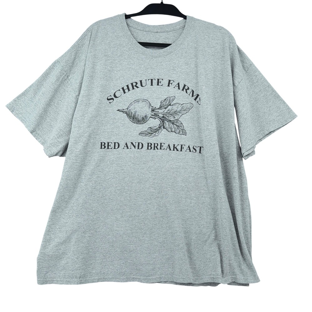The‎ Office Schrute Farms Bed and Breakfast Graphic T-Shirt Gray Mens 2XL XXL